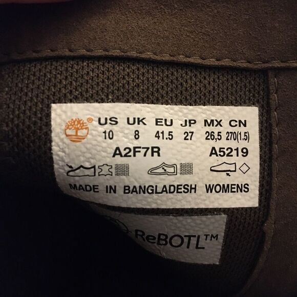 New! Timberland US10 Women's Malynn Side Zip Boots‎ Weather Leather Fabric - Picture 5 of 5